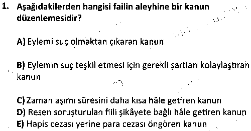 ADL1006 Ceza Hukuku çıkmış sınav sorusu 1