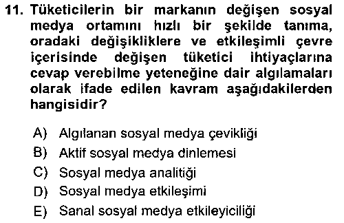 SMY210U Sosyal Medya Uygulama Alanlari çıkmış sınav sorusu 3