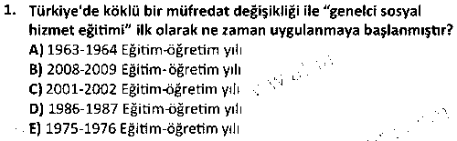 SOH1006 Sosyal Hizmet Tarihi çıkmış sınav sorusu 1
