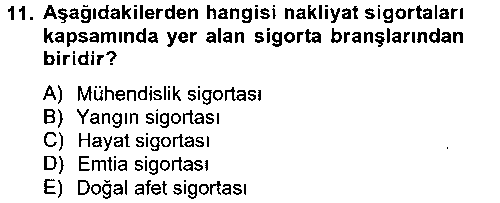 BSI204U Hayat Dışı Sigortalar çıkmış sınav sorusu 3
