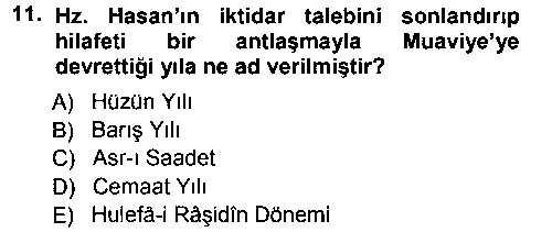 İslam Mezhepleri Tarihi çıkmış sınav sorusu 2