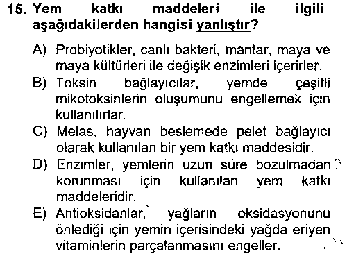 TRM202U Hayvan Besleme çıkmış sınav sorusu 3