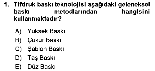 GIT204U Grafik Üretim Ve Dijital Çoğaltım Teknikleri çıkmış sınav sorusu 1