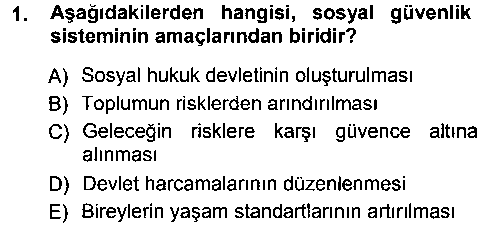 BSI203U Hayat Sigortaları Ve Bireysel Emeklilik Sistemi çıkmış sınav sorusu 1