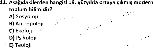 HIT1009 Sosyoloji çıkmış sınav sorusu 3