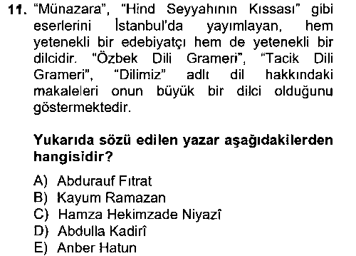 EDB406U Çağdaş Türk Edebiyatları 2 çıkmış sınav sorusu 2