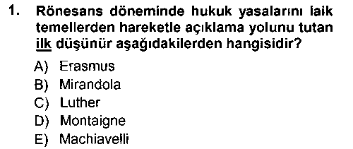 FEL301U Modern Felsefe 1 çıkmış sınav sorusu 1