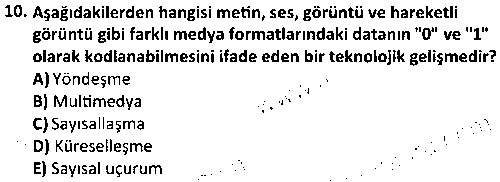 HIT1006 İletişim Tarihi ve Sosyolojisi çıkmış sınav sorusu 2