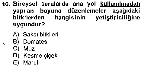 TRM212U Örtü Altı Üretim Sistemleri çıkmış sınav sorusu 2
