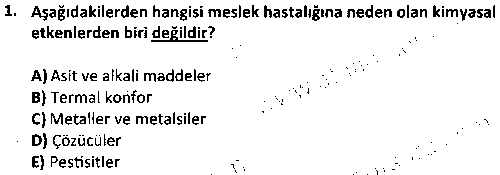 ISG2002 Meslek Hastalıkları çıkmış sınav sorusu 1