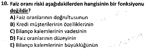 BS2011 Risk Yönetimi çıkmış sınav sorusu 2