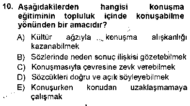TUR203U Türkçe Sözlü Anlatım çıkmış sınav sorusu 2