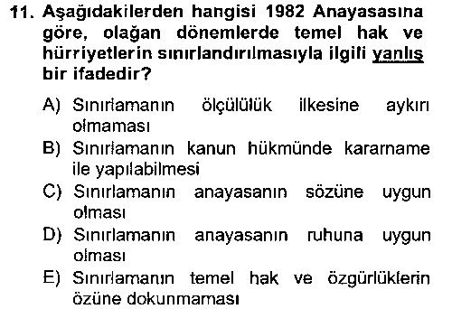 ADL106U İnsan Hakları Ve Kamu Özgürlükleri çıkmış sınav sorusu 3