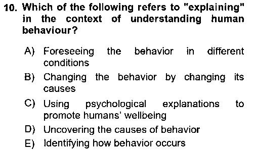 PSI106U Psychology çıkmış sınav sorusu 2
