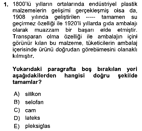 GIT309U Ambalaj Tasarımı çıkmış sınav sorusu 1