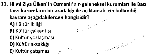 KAM1004 Türkiye'nin Toplumsal Yapısı çıkmış sınav sorusu 3