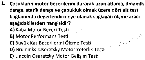 ÇGL2006 Gelişimsel Ölçme ve Değerlendirme çıkmış sınav sorusu 1