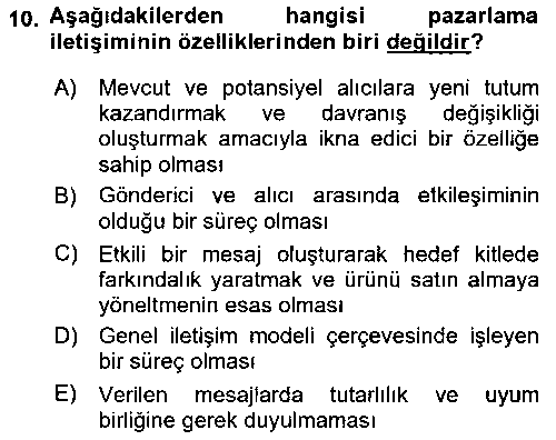 PZL303U Tanıtım Ve Pazarlama çıkmış sınav sorusu 2