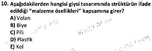 TMT1004 Giysi Konstrüksiyonu çıkmış sınav sorusu 2