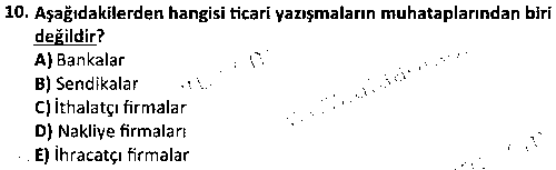 DT2006 Dış Ticarette Yazışma Teknikleri çıkmış sınav sorusu 2