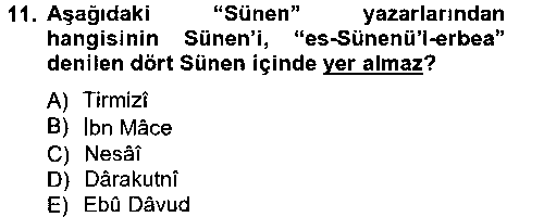 Hadis Tarihi ve Usulü çıkmış sınav sorusu 3
