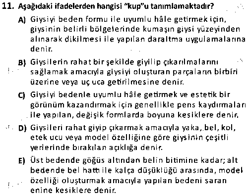 TMT2007 Kalıp Hazırlama 1 çıkmış sınav sorusu 3