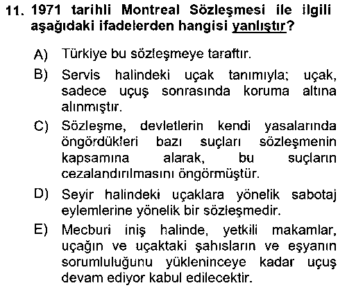 HUK409U Hava Hukuku çıkmış sınav sorusu 3