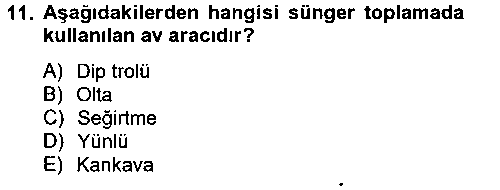 TRM214U Balık Yetiştiriciliği çıkmış sınav sorusu 2