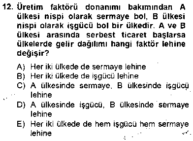 IKT311U Uluslararası İktisat Teorisi çıkmış sınav sorusu 2