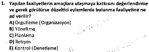BYYA2010 Yönetici Asistanlığı çıkmış sınav sorusu 1