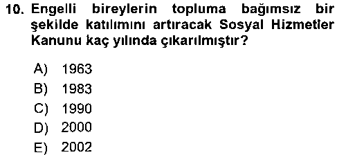 EBR101U Bakıma Gereksinimi Olan Engelli Bireyler 1 çıkmış sınav sorusu 2