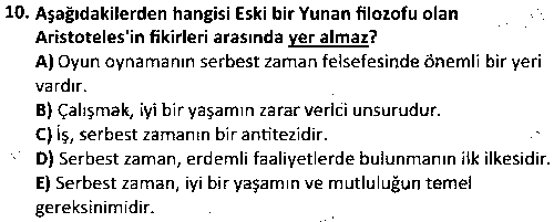 SPB1001 Rekreasyona Giriş çıkmış sınav sorusu 2