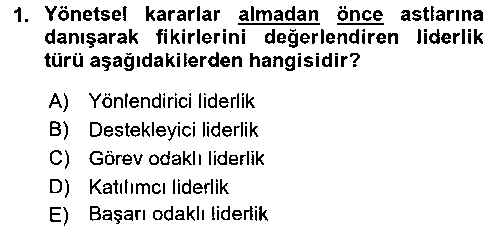 SYT105U Sporda Liderlik çıkmış sınav sorusu 1