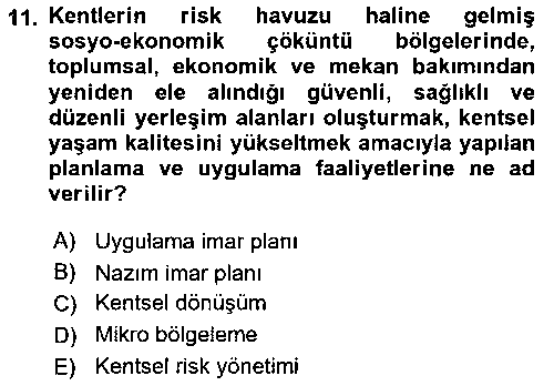 ADY205U Afet Risk Azaltma Politikaları çıkmış sınav sorusu 3