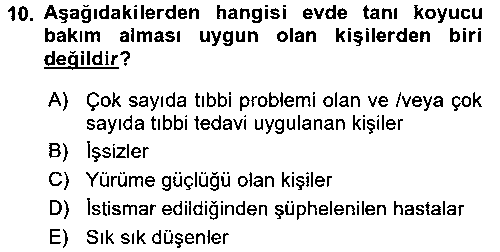 YAB208U Evde Yaşlı Bakım Hizmetleri çıkmış sınav sorusu 2