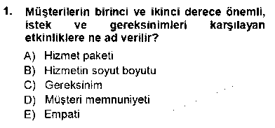 CMH203U Çağrı Merkezinde Hizmet çıkmış sınav sorusu 1