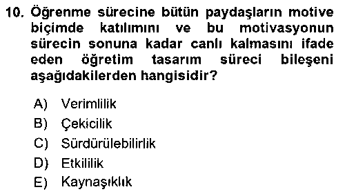 GIT405U Öğretim Tasarımı çıkmış sınav sorusu 2