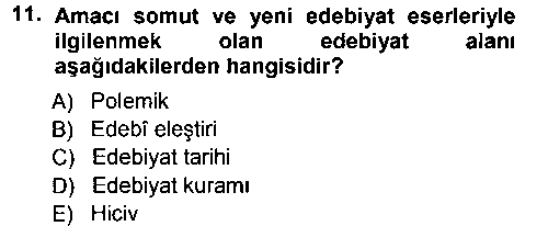 TDE403U Eleştiri Tarihi çıkmış sınav sorusu 3