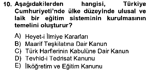 TAR314U Türk Eğitim Tarihi çıkmış sınav sorusu 2