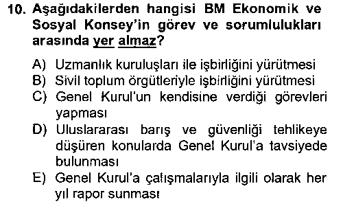 ULI302U Uluslararası Örgütler çıkmış sınav sorusu 2