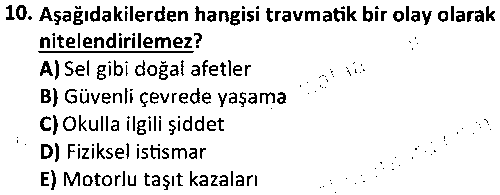 CGE2001 Çocuk Psikolojisi ve Ruh Sağlığı çıkmış sınav sorusu 2