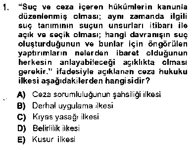 HUK215U Ceza Hukukuna Giriş çıkmış sınav sorusu 1