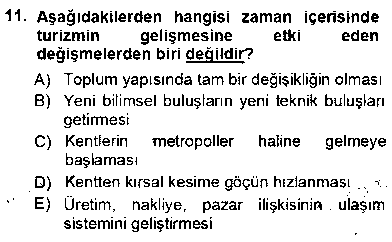 TRZ201U Genel Turizm Bilgisi çıkmış sınav sorusu 3