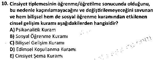 ÇGL2008 Adolesan Dönemde Gelişim çıkmış sınav sorusu 2