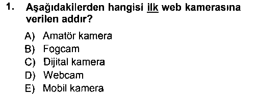 FOT205U Kamera Tekniğine Giriş çıkmış sınav sorusu 1