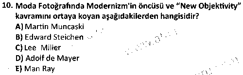 GRF3006 Tasarımda Fotoğraf Kullanımı çıkmış sınav sorusu 2
