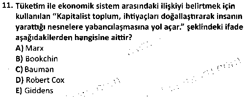 SOS4007 Toplumsal Tabakalaşma çıkmış sınav sorusu 3