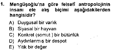 FEL405U Türkiye´de Felsefenin Gelişimi 1 çıkmış sınav sorusu 1