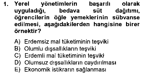 MLY302U Mahalli İdareler Maliyesi çıkmış sınav sorusu 1