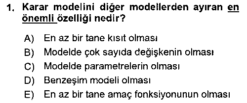 LOJ402U Lojistik Planlama Ve Modelleme çıkmış sınav sorusu 1